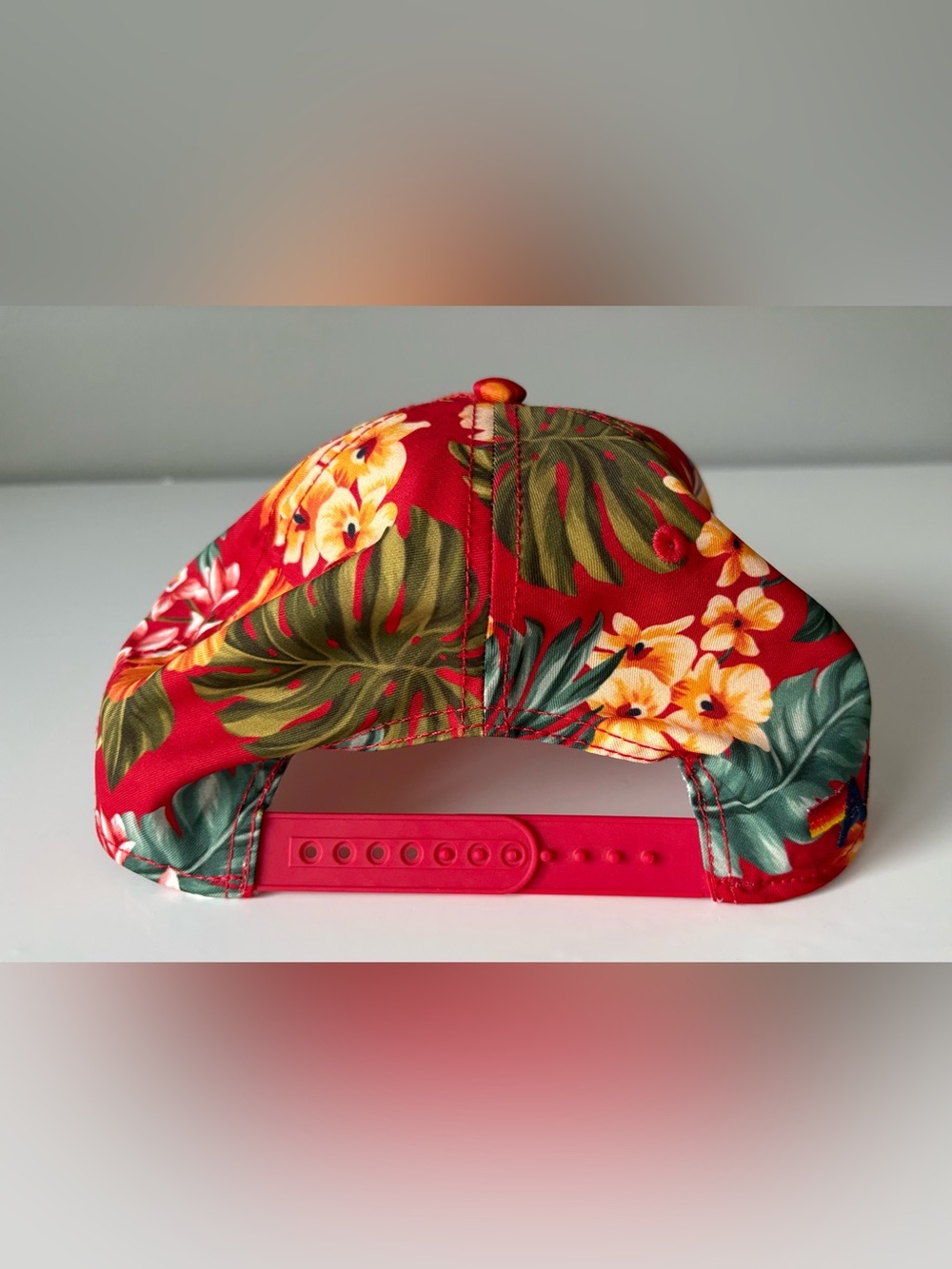 Aviator Nation Venice CA Red Hawaiian Floral Rope Snapback Hat - Picture 3 of 9